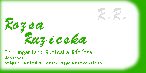 rozsa ruzicska business card